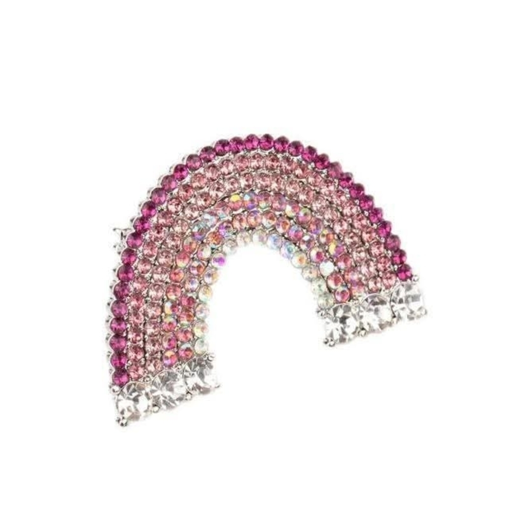Paparazzi Pink and Silver Rainbow Brooch